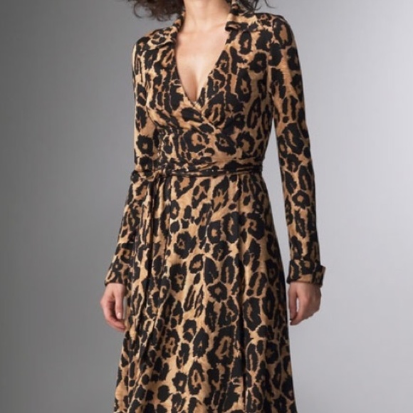 Diane von Furstenberg Julie Leopard Wrap Dress 10